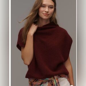 Anthropologie The Enza Cashmere Poncho Sweater Vest size medium Endless Passion